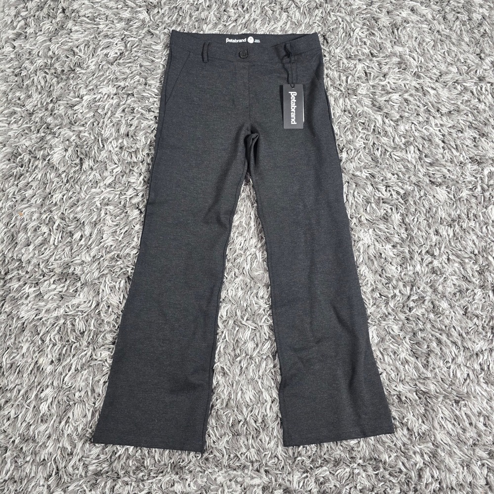 Betabrand Dress Pant Yoga Pants Medium Petite Charcoal Gray Straight Leg NWT